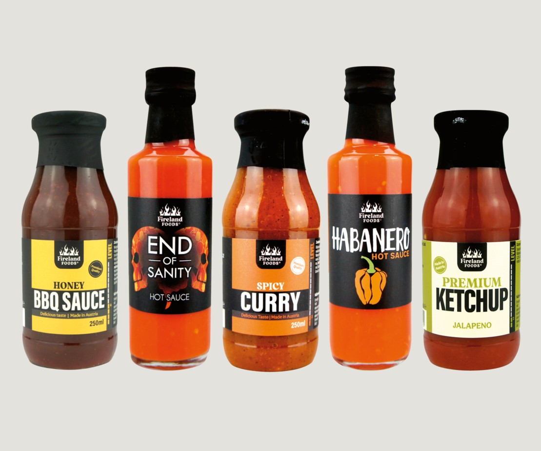 Produkte von Fireland Foods von Ketchup bis Hot Sauce